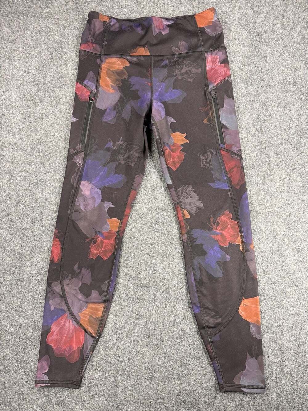 Athleta Rainier Printed Tight Leggings Floral Pattern with Zipper Pockets - Picture 2 of 10